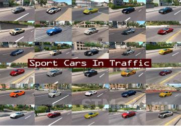 Sport Cars Traffic Pack version 12.5 for American Truck Simulator (v1.47.x)