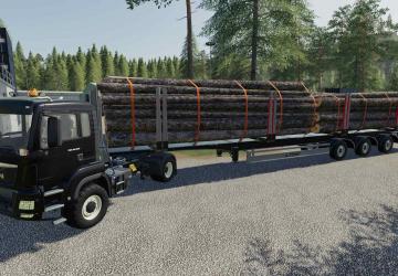 Fliegl Timber Runner Wide With Autoload Wood v1.1.0.0 for Farming Simulator 2019 (v1.7.x)