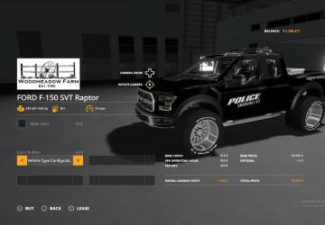Ford F-150 Svt Raptor 2017 Police Edition v1.0 for Farming Simulator 2019 (v1.5.1.0)