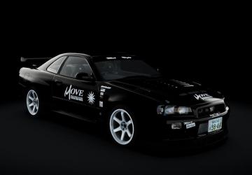 2002 Nissan Skyline GTR R34 V-Spec II Black Sun Stock v0.2 for Assetto Corsa
