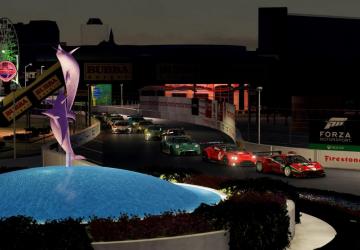 Night Long Beach Circuit Map version 1.0 for Assetto Corsa
