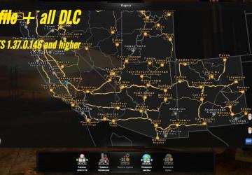 Profile + all DLC version 1.0 for American Truck Simulator (v1.37.x, 1.38.x)