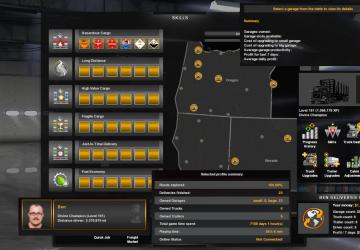 Save with Explored Map and Oregon version 1.0 for American Truck Simulator (v1.34.x, - 1.37.x)