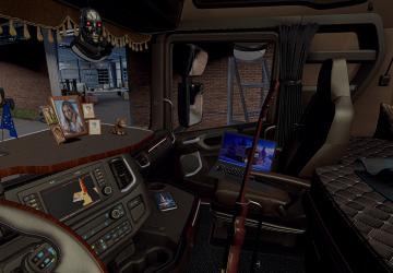 Brown Interior for Scania S&R 2016 version 0.9 for American Truck Simulator (v1.39.x, - 1.41.x)
