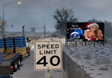 Christmas billboards version 1.0 for American Truck Simulator (v1.35.x, - 1.39.x)