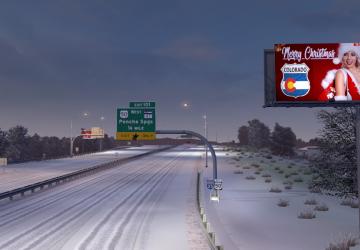 Christmas billboards version 1.0 for American Truck Simulator (v1.35.x, - 1.39.x)