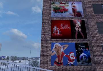Christmas billboards version 1.0 for American Truck Simulator (v1.35.x, - 1.39.x)