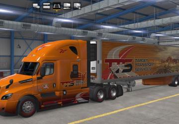 Combo Skin TTS for Freightliner Cascadia and SCS trailer v1.0 for American Truck Simulator (v1.45 - 1.46)