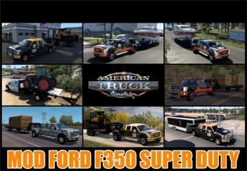Ford F350 Super Duty + Trailer version 1.0 for American Truck Simulator (v1.45.x, 1.46.x)