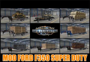 Ford F350 Super Duty + Trailer version 1.0 for American Truck Simulator (v1.45.x, 1.46.x)
