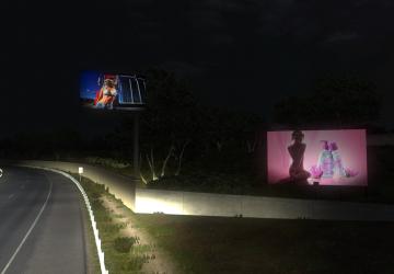 Hot billboard ads version 1.01 for American Truck Simulator (v1.35.x, - 1.38.x)