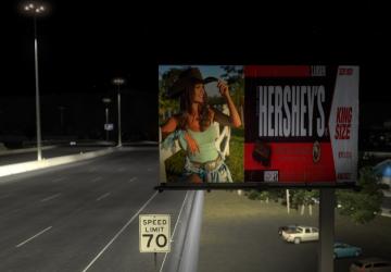 Hot billboard ads version 1.0 for American Truck Simulator (v1.36.x, - 1.38.x)