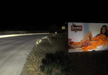 Hot billboard ads version 1.0 for American Truck Simulator (v1.36.x, - 1.38.x)