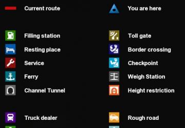 ProMods New Map Icons version 1.0 for American Truck Simulator (v1.40.x, 1.41.x)