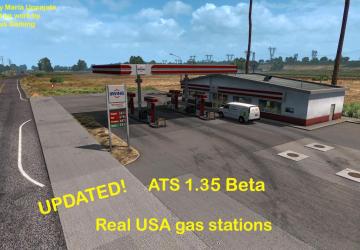 Real gas stations version 1.2 for American Truck Simulator (v1.35.x)