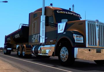 Caterpillar Skin for Kenworth W990 version 1.0 for American Truck Simulator (v1.35.x)