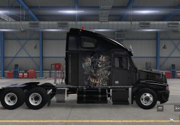 Skull and Fire Skin for Freightliner Century & Columbia C120 v1.0 for American Truck Simulator (v1.38.x, - 1.40.x)