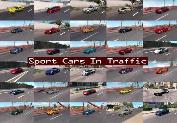 Sport Cars Traffic Pack version 10.0 for American Truck Simulator (v1.43.x)