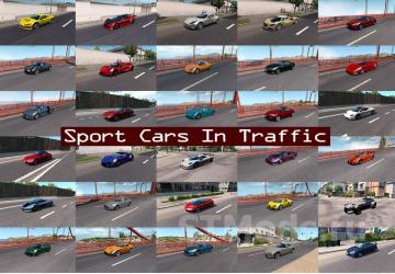 Sport Cars Traffic Pack version 12.0 for American Truck Simulator (v1.46.x)