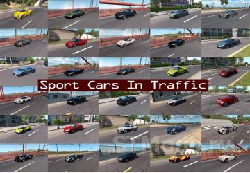 Sport Cars Traffic Pack version 12.1 for American Truck Simulator (v1.46.x)