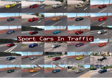 Sport Cars Traffic Pack version 12.5 for American Truck Simulator (v1.47.x)