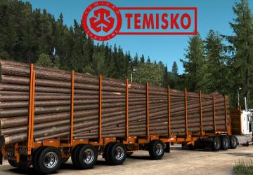 Temisko Quad Axle Log Trailer version 1.0 for American Truck Simulator (v1.39.x, 1.40.x)
