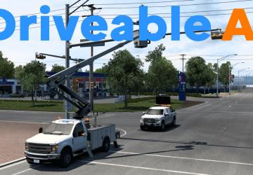 Drivable traffic cars version 1.0 for American Truck Simulator (v1.46.x)