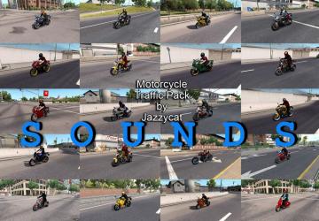 Sounds for Motorcycle Traffic Pack version 3.2 for American Truck Simulator (v1.35.x, 1.36.x)