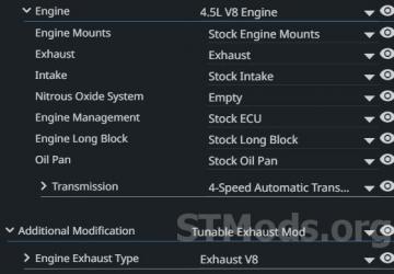 Tunable Exhausts version 6.8 for BeamNG.drive