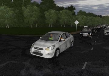 Hyundai Solaris 2012 in Traffic version 1.0 for City Car Driving (v1.5.9, 1.5.9.2)