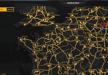 Profile with 100% investigated card version 1.0 for Euro Truck Simulator 2 (v1.43.x, 1.44.x)
