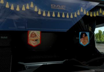 2 Pennants with Girls version 1.1 for Euro Truck Simulator 2 (v1.35.x, 1.36.x)