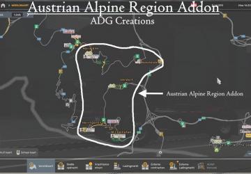 Austrian Alpine Region version 1.1 for Euro Truck Simulator 2 (v1.54.x)