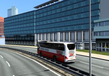 Buses with skins of real companies in traffic v1.0 for Euro Truck Simulator 2 (v1.45.x)