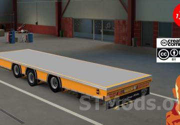 BDF Flatbed Trailer Lupal version 5.0 for Euro Truck Simulator 2 (v21.54.x)