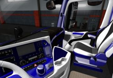 Blue White Interior for Mercedes Actros MP4 v1.0 for Euro Truck Simulator 2 (v1.32.x, - 1.36.x)