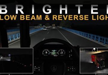 Brighter Low Beams and Reverse Lights version 1.0 for Euro Truck Simulator 2 (v1.45.x, 1.46.x)
