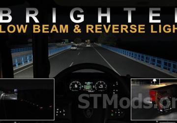Brighter Low Beams and Reverse Lights version 1.1.7 for Euro Truck Simulator 2 (v1.47.x)