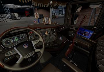 Brown Interior for Scania S&R 2016 version 0.9 for Euro Truck Simulator 2 (v1.39.x, - 1.41.x)