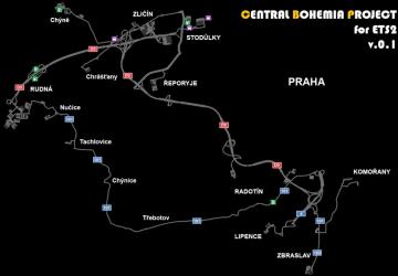 Map Central Bohemia Project version 0.1 for Euro Truck Simulator 2 (v1.46.x)