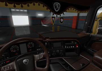 Black-Brown Interior for Scania version 4.0 for Euro Truck Simulator 2 (v1.35.x, 1.36.x)