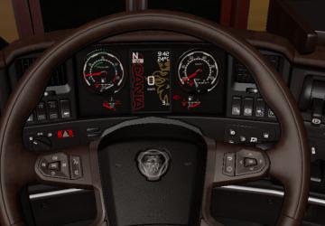 Black-Brown Interior for Scania version 4.0 for Euro Truck Simulator 2 (v1.35.x, 1.36.x)