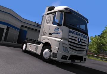 WestukrTrans Skin for Mercedes MP4 version 1.0 for Euro Truck Simulator 2 (v1.31.x, - 1.43.x)