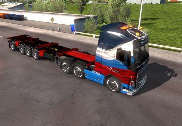 Container Trailer 4 axle version 1.0 for Euro Truck Simulator 2 (v1.35.x, 1.36.x)