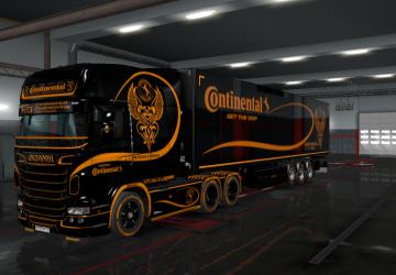 Continental skin pack updated for Scania version 5.7 for Euro Truck Simulator 2 (v1.36.x)