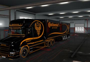 Continental skin pack updated for Scania version 5.7 for Euro Truck Simulator 2 (v1.36.x)