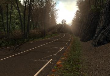 Cracked Roads Mod Autumn Edition version 1.0 for Euro Truck Simulator 2 (v1.35.x, 1.36.x)