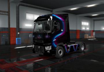 CyberNeon Skin for Renault Range T version 1.0 for Euro Truck Simulator 2 (v1.35.x)