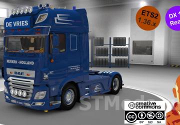 DAF XF 116 De Vries + Trailer version 1.4.1 for Euro Truck Simulator 2 (v1.47.x)