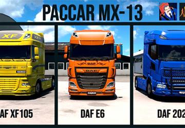 Daf XF E6 Paccar MX 13 engine sound version 2.3.1 for Euro Truck Simulator 2 (v1.43.x)